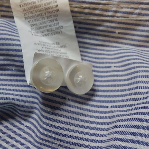 Nautica Men's Classic-Fit Blue White Cotton Long-Sleeve Button Dress Shi… - Picture 15 of 16